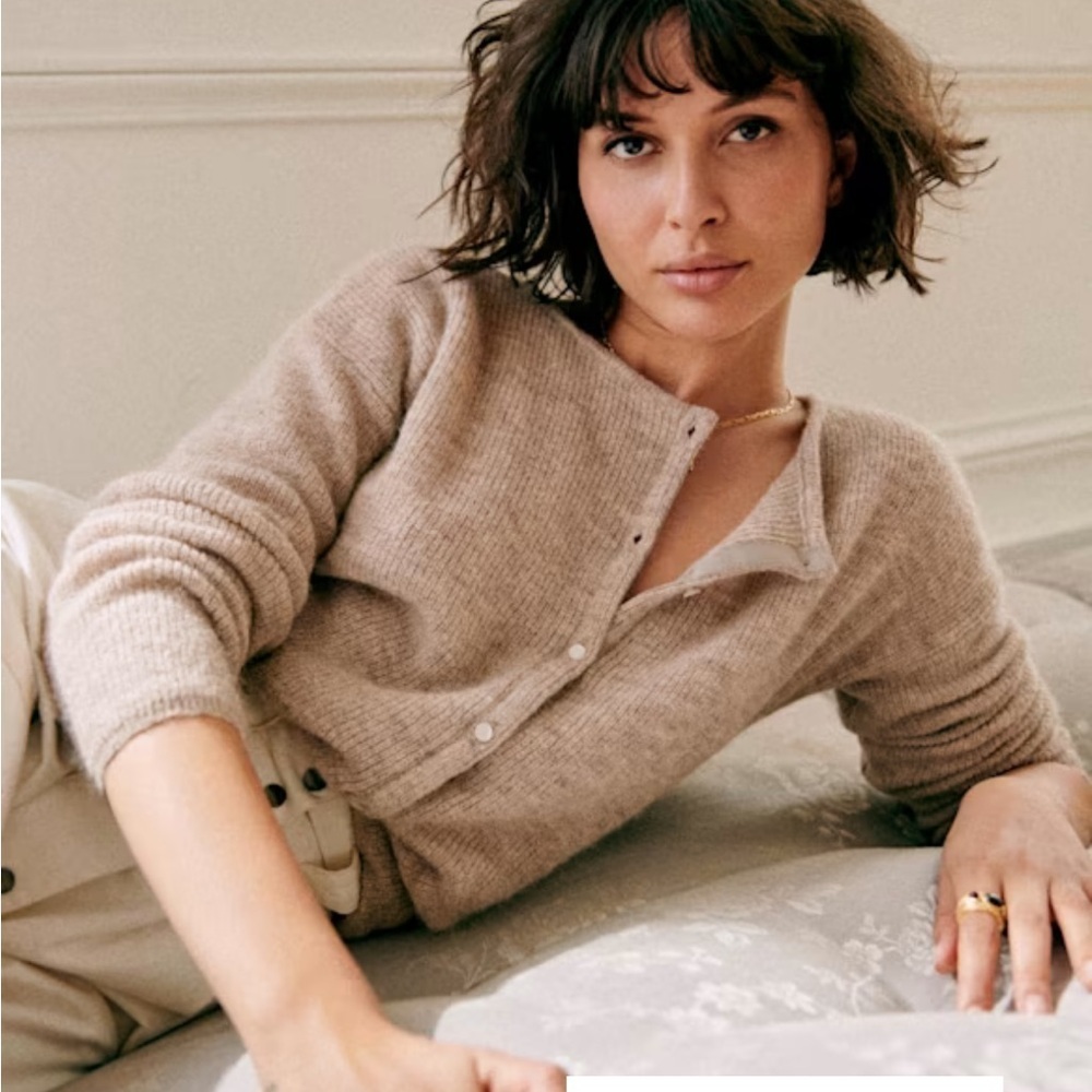 Sezane  Gaspard Cardigan beige size S Alpaca
